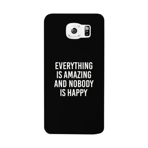 Nobody Happy Black Slim Fit Cute Phone Cases For Apple, Samsung Galaxy, LG, HTC - 365INLOVE