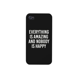 Nobody Happy Black Slim Fit Cute Phone Cases For Apple, Samsung Galaxy, LG, HTC - 365INLOVE