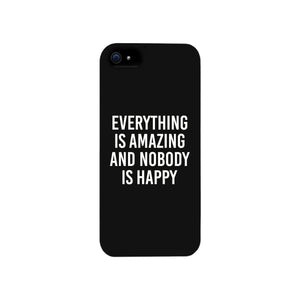 Nobody Happy Black Slim Fit Cute Phone Cases For Apple, Samsung Galaxy, LG, HTC - 365INLOVE