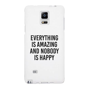 Nobody Happy White Slim Fit Cute Phone Cases For Apple, Samsung Galaxy, LG, HTC - 365INLOVE