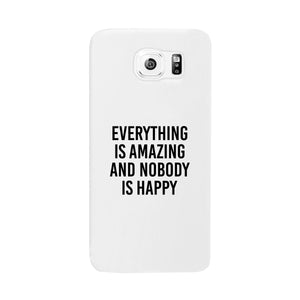 Nobody Happy White Slim Fit Cute Phone Cases For Apple, Samsung Galaxy, LG, HTC - 365INLOVE