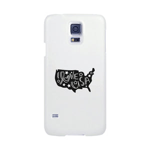 I Love USA White Phone Case