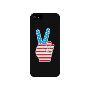 American Flag Peace Black Phone Case - 365INLOVE