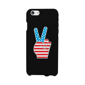 American Flag Peace Black Phone Case - 365INLOVE