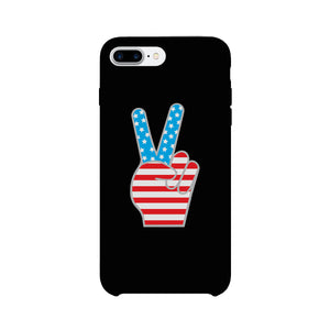 American Flag Peace Black Phone Case - 365INLOVE