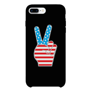 American Flag Peace Black Phone Case - 365INLOVE