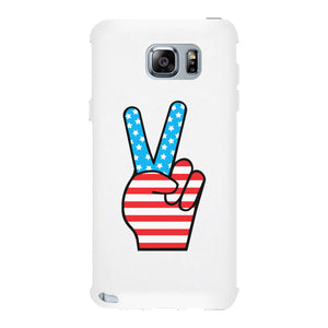 American Flag Peace White Phone Case