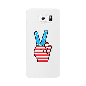 American Flag Peace White Phone Case