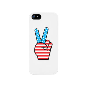 American Flag Peace White Phone Case