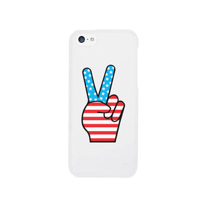 American Flag Peace White Phone Case