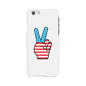 American Flag Peace White Phone Case