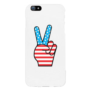 American Flag Peace White Phone Case