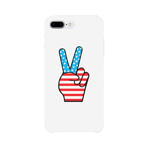 American Flag Peace White Phone Case