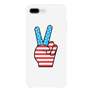 American Flag Peace White Phone Case