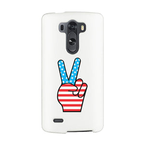 American Flag Peace White Phone Case