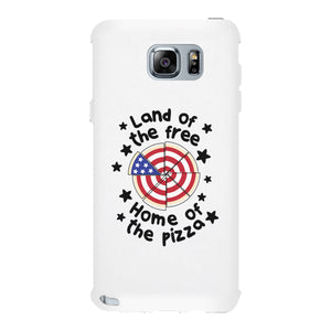 Land Of The Free Home Of The Pizza White Phone Case