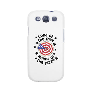 Land Of The Free Home Of The Pizza White Phone Case