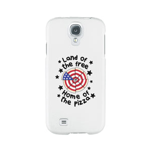 Land Of The Free Home Of The Pizza White Phone Case