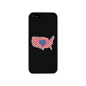 USA Map American Flag Black Phone Case - 365INLOVE