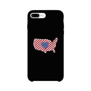USA Map American Flag Black Phone Case - 365INLOVE
