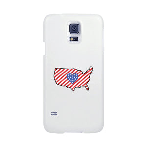 USA Map American Flag White Phone Case