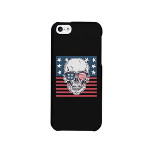 Skull American Flag Black Phone Case - 365INLOVE