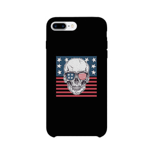 Skull American Flag Black Phone Case - 365INLOVE