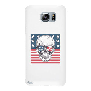 Skull American Flag White Phone Case