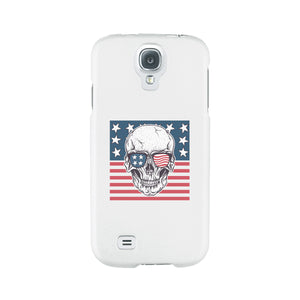 Skull American Flag White Phone Case