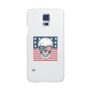 Skull American Flag White Phone Case