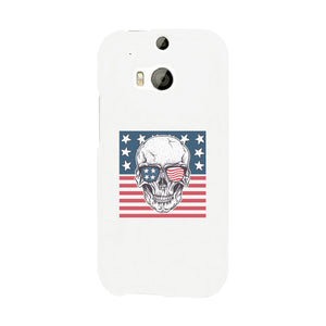 Skull American Flag White Phone Case