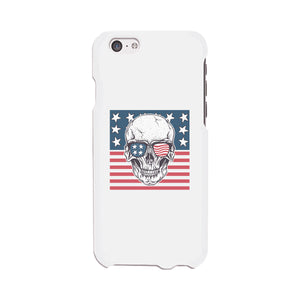 Skull American Flag White Phone Case