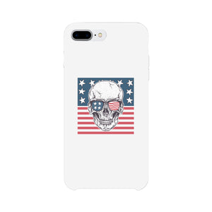 Skull American Flag White Phone Case