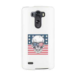 Skull American Flag White Phone Case