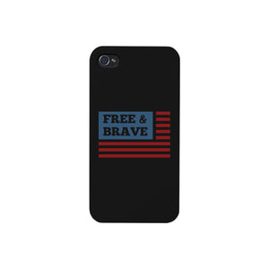 Free & Brave Us Flag Black Phone Case - 365INLOVE