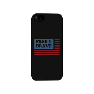 Free & Brave Us Flag Black Phone Case - 365INLOVE