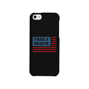 Free & Brave Us Flag Black Phone Case - 365INLOVE