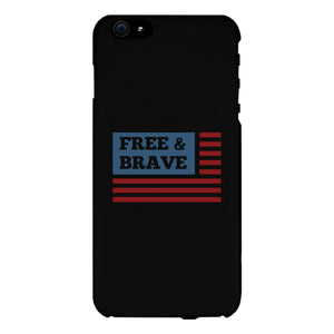 Free & Brave Us Flag Black Phone Case - 365INLOVE