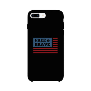 Free & Brave Us Flag Black Phone Case - 365INLOVE