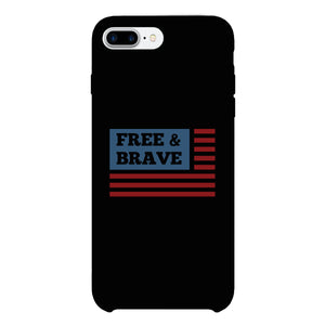 Free & Brave Us Flag Black Phone Case - 365INLOVE