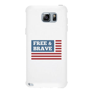 Free & Brave Us Flag White Phone Case