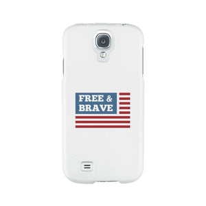 Free & Brave Us Flag White Phone Case