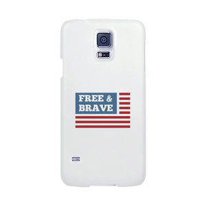 Free & Brave Us Flag White Phone Case