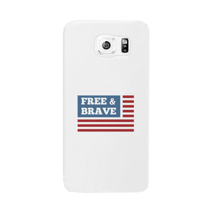 Free & Brave Us Flag White Phone Case