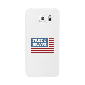 Free & Brave Us Flag White Phone Case