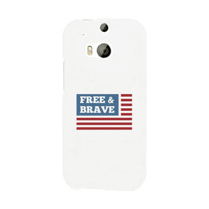 Free & Brave Us Flag White Phone Case