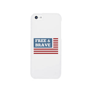 Free & Brave Us Flag White Phone Case