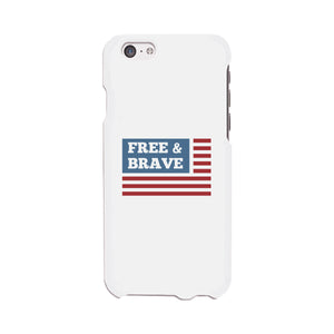 Free & Brave Us Flag White Phone Case