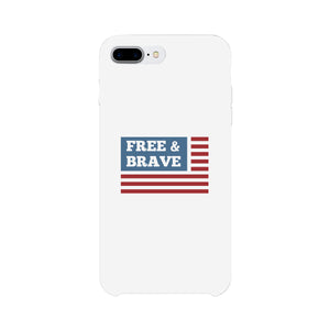 Free & Brave Us Flag White Phone Case