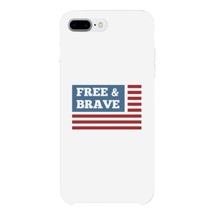 Free & Brave Us Flag White Phone Case